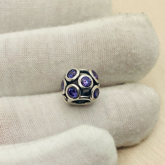 EUC Pandora 791153ACZ Sterling Silver Whimsical Lights Charm w/ Purple Zirconia - Picture 4 of 11